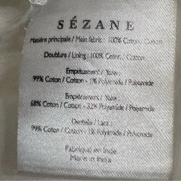 Sezane Sophie White Cotton Lace Ruffle Bohemian Mini Dress Women’s US 10 EU 42 - Picture 10 of 13